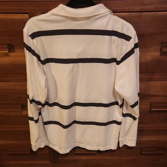 Roundtree & Yorke White Polo with Dark Stripes - Picture 5 of 5